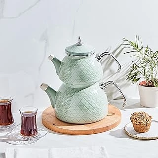 Kristal Yeşil Emaye Midi Çaydanlık Takımı ürün görseli 1