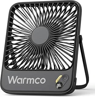 Warmco 10000 Mah Taşınabilir Vantilatör, 21 Cm Kişisel Masa Vantilatörü, Pil, Sessiz Süper Düz, Dijital Göstergeli, 10 – 24 Saat Çalışma Süresi, Ofis, Seyahat, Yatak Odası, Kamp Için Ideal ürün görseli 1