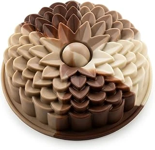 Deconox Klasik Dilimli Çiçek Tasarımlı Silikon Kek Kalıbı - Yapışmaz Esnek Pasta Kalıbı (22X5 Cm, 1 Adet) ürün görseli 1