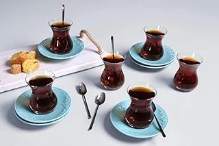 Porland Suzanne Seasons Turkuaz 6 Kişilik Çay Takımı ürün görseli 1