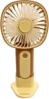 Mini El Fanı Usb Şarjlı Type-C Bağlantılı 3 Kademeli Taşınabilir Elektrikli Fan Masaüstü El Tipi Kullanım Kahverengi Renk Serinletici Fan ürün görseli 1