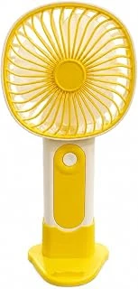 Mini El Fanı Usb Şarjlı Type-C Bağlantılı 3 Kademeli Taşınabilir Elektrikli Fan Masaüstü El Tipi Kullanım Sarı Renk Serinletici Fan ürün görseli 1