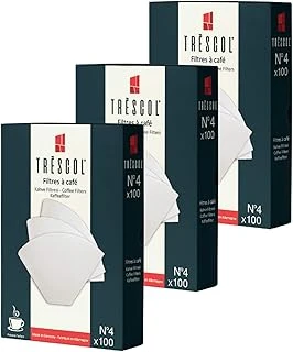 Trescol Kahve Filtresi 4 Numara (Büyük Boy) Beyaz Kağıt 3X100 300'Lü Paket ürün görseli 1