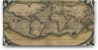 Eski Dünya Haritası Tablosu - 120X60Cm ürün görseli 1