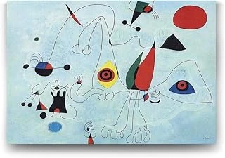 Joan Miro - Women And Birds Tablosu - 100X70Cm ürün görseli 1