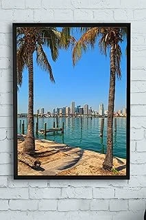Postermanya (Pster12330) Miami Manzara Çerçeveli Tablo (50X70Cm) ürün görseli 1