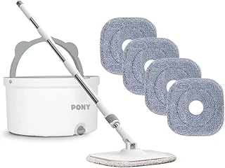 Pony Beyaz 4 Adet Mi̇krofi̇ber Mop Temi̇z & Ki̇rli̇ Suyu Ayirma Özelli̇ği̇ Otomati̇k Temi̇zli̇k Seti̇ Paspas ürün görseli 1