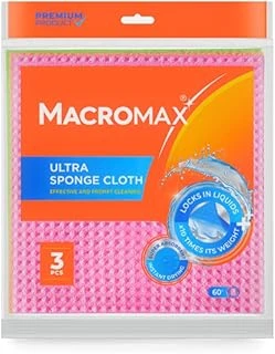 Macro Sünger Bez 3'Lü Paket, Ağırlığının 10 Katı Su Emen Yüksek Performanslı Mutfak Bezi ürün görseli 1