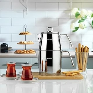 Schafer Napoli Çelik Çaydanlık Takımı (Büyük Boy) 4 Parça-Inox ürün görseli 1