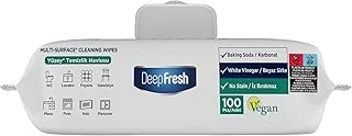 Deep Fresh İz Bırakmaz Yüzey Temizleme Havlusu Karbonat & Beyaz Sirke 100 Yaprak (3'Lü Paket) ürün görseli 1