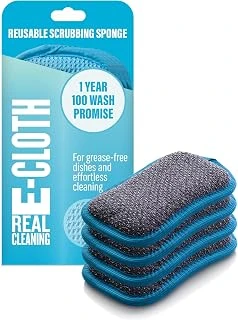 E-Cloth Yıkama Pedi, Polyester, Mavi, 4'Lü Paket ürün görseli 1