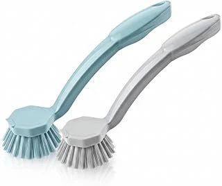 2'Li Set Pratik Lavabo Bulaşık Fırçası – 23 Cm Ergonomik Uzun Saplı, Dayanıklı Kıllar – Mutfak Banyo Temizlik Fırçası Seti ürün görseli 1