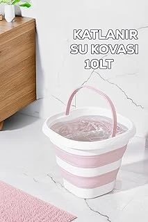 Porsima 1175-1 Damla Katlanabilir Silikon Su Kovası 28X30Cm Banyo Balkon Temizlik Kovası 10 Lt - Pudra ürün görseli 1