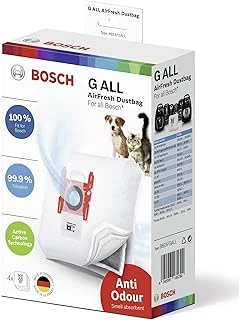 4 X Elektrikli Süpürge Torbası Airfresh Tip G All Bbzafgall,%99,9 Ince Toz Filtreleme, Hayvan Sahipleri Için Ideal,%50 Daha Uzun Kullanım Ömrü, Bsg8 Bsn Hariç Tüm Seriler Için ürün görseli 1