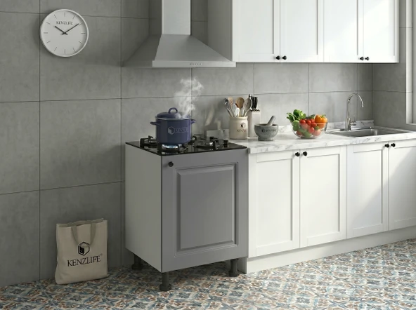 Kenzlife membran ocak dolabı kamuran gribyz çerçeve 85*60*56 mebran kapak MDF gövde arkalıksız ürün görseli 1