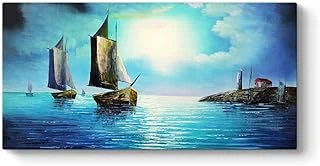 Gece Deniz Manzarası Tablosu 60 X 30 ürün görseli 1