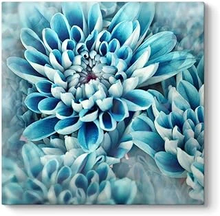 Turkuaz Çiçek Yaprakları Tablosu 60 X 60 ürün görseli 1