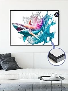 Postermanya (Pster21189) Balığı Öfkesi Jaws Hayvan Çerçeveli Tablo - Çerçeveli Poster 21 X 30 ürün görseli 1
