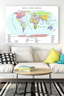 Postermanya (Pster15887) Dünya Haritası Eğitim Kanvas Tablo 50 X 70 ürün görseli 1
