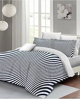Monohome Çift Kişilik Pamuk Saten Nevresim Takımı Lines Lacivert 200X220, Monohome34030 ürün görseli 1