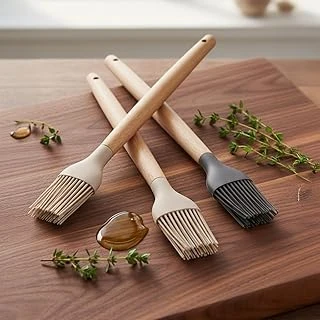 Deconox Bambu Saplı Silikon Fırça, Bambu Uzun Silikon Yumurta Fırçası 27Cm 3 Renk Seçenekli (Si̇yah) ürün görseli 1
