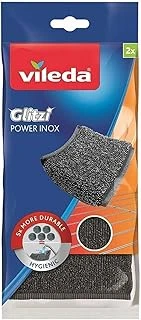 Vileda Glitzi Power Pad Inox, Ekstra Kaliteli, Pas Tutmaz, Zorlu Lekeleri Söker, 2'Li Paket ürün görseli 1