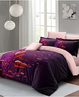 Monohome Sevgililer Günü Özel Çift Kişilik Nevresim Takımı Pamuk Saten Purple Love, Monohome66123 ürün görseli 1