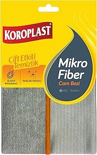 Koroplast Mikrofiber Cam Bezi Tekli, Çift Taraflı Mikrofiber Temizlik Bezi 35X35 Cm, Laptop, Bilgisayar, Televizyon, Telefon, Cam, Pencere, Ayna, Araba, Araç Temizliği Için Toz, Tüy, Çizik Bırakmaz ürün görseli 1