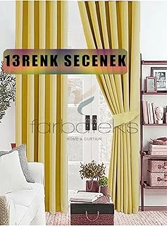 Hardal Koyu Sarı Renk Güneşlik Blackout Kararma Fon Perde Düz Dikim 100 X 250 ürün görseli 1