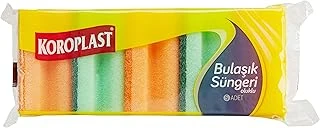 Koroplast Çift Taraflı Oluklu Bulaşık Süngeri 5'Li, Çizik & İz Bırakmaz, Çıkarıcı Mutfak Temizlik Süngeri, Tava, Tencere, Tabak, Bardak, Çatal, Bıçak, Ocak, Tezgah, Cam & Seramik Yüzeyler ürün görseli 1