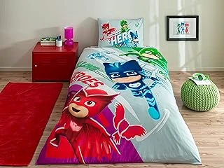 Taç Pj Masks Super Team Standart Pamuk Nevresim Takımı, Çok Renkli, Tek Kişilik ürün görseli 1