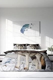 Monohome Çift Kişilik Pamuk Saten Nevresim Takımı Snowwolf, Monohome64761 ürün görseli 1