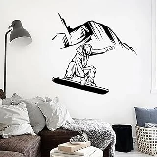 Kayak Sporları Duvar Çıkartması Ekstrem Sporlar Duvar Çıkartması Kış Sporları Kayak Oyunu Ev Oturma Odası Yatak Odası Duvar Dekorasyon 59X57Cm ürün görseli 1