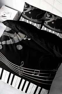 Monohome Piano Lastikli Çarşaflı%100 Pamuk Saten Çift Kişilik Nevresim Takımı, Monohome36010 ürün görseli 1