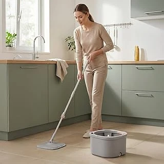 Deconox Cool Mop Temiz Kirli Su Ayıran Otomatik Temizlik Seti - Su Tahliyeli, Paslanmaz Çelik Saplı Mikrofiber Kare Paspas ürün görseli 1