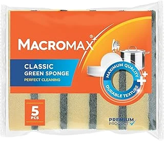 Macro Klasik Yeşil Bulaşık Süngeri 5'Li Paket, Dayanıklı Etkili Kir Sökücü ürün görseli 1