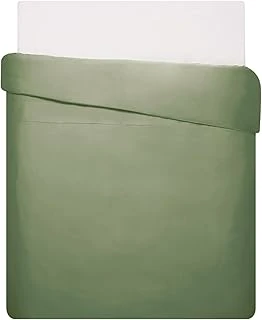 Linens Mix&Match Pamuk Saten Çift Kişilik Nevresim Kılıfı Koyu Yeşil ürün görseli 1