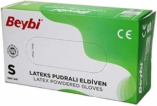 Chermik Beybi Pudralı Muayene Eldiveni S Beden, S0.5X3.0, Chrmk10324, Beyaz ürün görseli 1