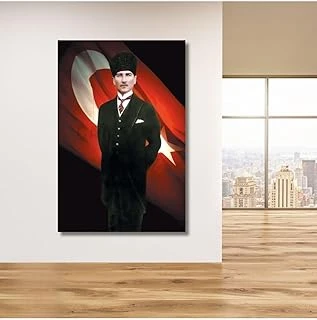 Gaagart Tekli Dikey Kanvas Duvar Tablosu Türk Bayrağı Atatürk, 30 X 40 ürün görseli 1