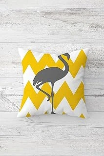 Pelangi Zigzag Flamingo Desenli Çift Tarafı Baskı Gizli Fermuarlı Yastık Kılıfı Kırlent Koltuk Yastık Kılıfı, Sarı-Gri 45 X 45 ürün görseli 1