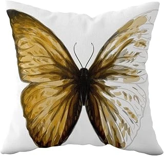 Pelangi Gold Çift Taraflı Gizli Fermuarlı Yastık Kılıfı Kırlent Koltuk Yastık Kılıfı, Sarı-Beyaz 43 X 43 ürün görseli 1