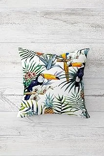 Pelangi Tropical Desen Çift Tarafı Baskılı Gizli Fermuarlı Yastık Kılıfı Kırlent Koltuk Yastık Kılıfı, Sarı-Yeşil-Mavi 45 X 45, 2469181145451 ürün görseli 1