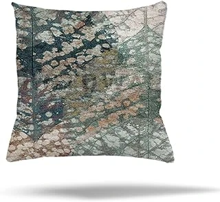 Pelangi Yaprak Desenli Batik Gizli Fermuarlı Kırlent Kılıfı, Yeşil 45 X 45 ürün görseli 1