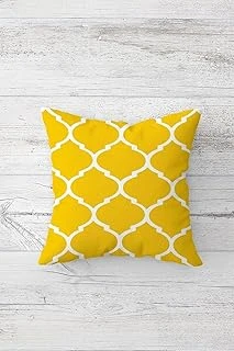 Pelangi Koyu Sarı Beyaz Karo Desen Çift Tarafı Baskılı Gizli Fermuarlı Yastık Kırlent Koltuk Yastık Kılıfı, Sarı 45 X 45, 2469199145451 ürün görseli 1