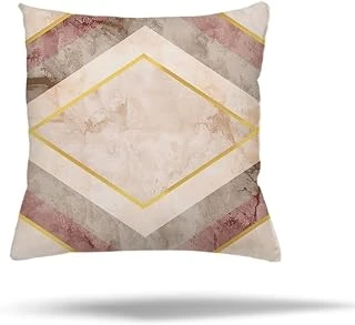Pelangi Mermer Yaprak Desen Gizli Fermuarlı Yastık Kılıfı Kırlent Kılıfı Koltuk Yastık Kılıfı, Pembe 45 X 45 ürün görseli 1