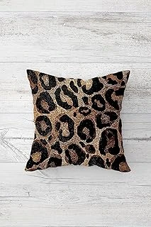 Pelangi Gold Payet Leopar Desenli Çift Tarafı Baskılı Gizli Fermuarlı Kırlent Koltuk Yastık Kılıfı, Leopar 45 X 45 ürün görseli 1