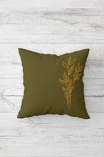 Pelangi Zaytin Dalı Desen Çift Taraf Baskı Gizli Fermuar Yıkanabilir Tutmaz Dekoratif Kırlent Kılıfı, Haki 45 X 45 ürün görseli 1
