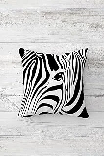 Pelangi Zebra Desenli Çift Tarafı Baskılı Gizli Fermuarlı Yastık Kılıfı Kırlent Koltuk Yastık Kılıfı, Beyaz-Siyah 45 X 45 ürün görseli 1