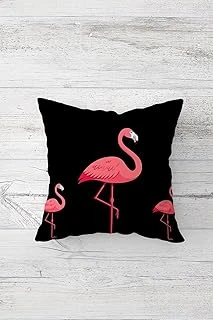 Pelangi Flamingo Desenli Çift Tarafı Baskılı Gizli Fermuarlı Yastık Kılıfı Kırlent Koltuk Yastık Kılıfı, Siyah-Fuşya 45 X 45, 24691152545451 ürün görseli 1