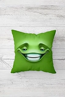 Pelangi Gülen Emoji Desenli Çift Tarafı Baskılı Gizli Fermuarlı Yastık Kılıfı Kırlent Koltuk Yastık Kılıfı, Yeşil 45 X 45 ürün görseli 1